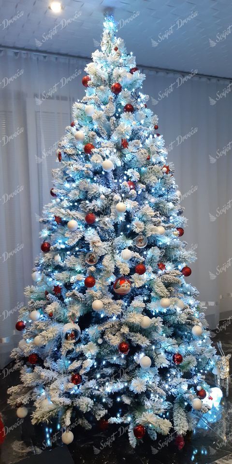 Ukrašeno umjetno božićno drvce Bijeli Bor 240cm