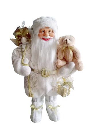 Dekoracija Santa Claus Bijelo Zlatni 60cm